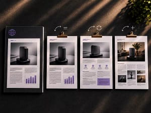 Source content shown alongside translation, localization and new German content approaches for the German market